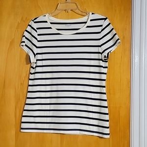 Old Navy, Large, cream and navy striped casual t-shirt